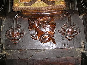 Great Malvern Priory - Wyvern Misericord