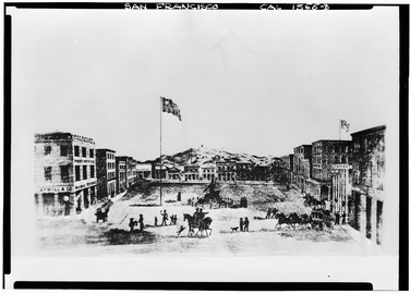 Historic American Buildings Survey Wells Fargo Bank Historical Museum San Francisco, California VIEW FACING NORTH - EARLY 1850's - Portmouth Square, Historic View, San HABS CAL,38-SANFRA,38-3