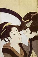 Kitagawa Utamaro - Beauty at her toilet