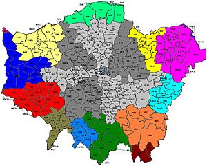 London Postal Region Map