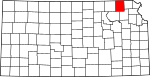 State map highlighting Nemaha County