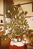 Popcorn garland on Christmas tree