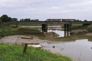 Sea Mills dock wall and bridge