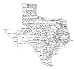 Texas counties map