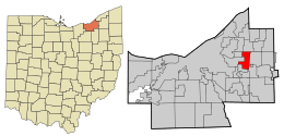 Location in Cuyahoga County and the state of Ohio.