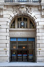 Entrance to the Grain Exchange building at 167 Lombard Ave, Winnipeg