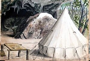 Henry H. Slater's tent outside La Grande Caverne
