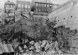 Photo of excavation during construction of the Car Barn