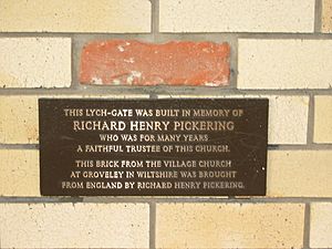 Lych gate plaque, 2005