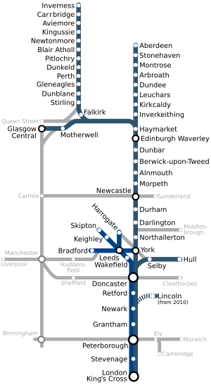 National Express East Coast map