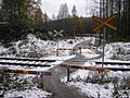 Pedestrian crossing on Haapamäki–Jyväskylä-track