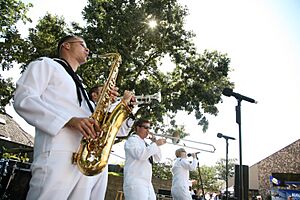 US Navy 110907-N-YM440-159 Members of the U.S. Navy Band Great Lakes, Horizon, perform at the Henry Doorly Zoo during Omaha Navy Week