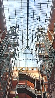 Bradbury building lobby and ceiling