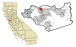 Location in Contra Costa County and the state of California