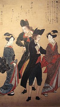 Dutchmen with Courtesans Nagasaki c1800