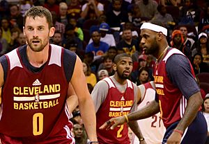 Kevin Love, Kyrie Irving, and LeBron James 2014