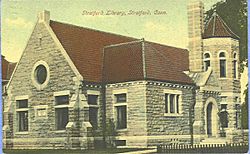 PostcardStratfordCTLibrary1909