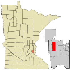 Location of the city of Arden Hillswithin Ramsey County, Minnesota