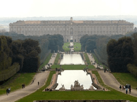 The gardens of the palace showing the building proper.