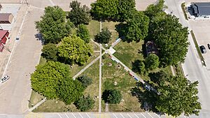 A city park in the central square of Seymour, Iowa