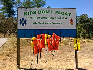 Yellow orange life jackets american river