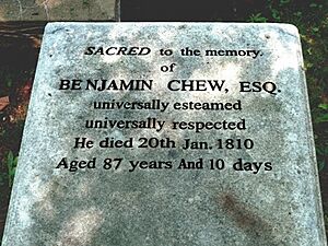 Benjamin Chew's Gravestone