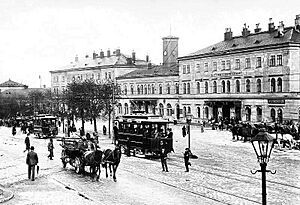 Brno, hlavní nádraží a tramvaje