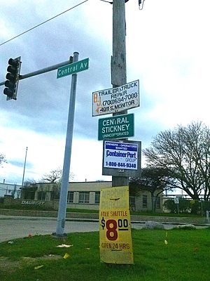 Central Stickney signpost 1