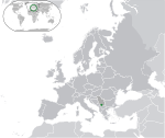 Map showing Kosovo in Serbia