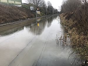 Hamstead Train Station In Birmingham - Train lines looking towards Birmingham 16.02.2020