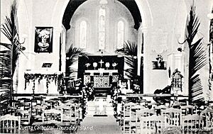 Interior of the Quetta Cathedral on Thursday Island, Qld - early 1900s