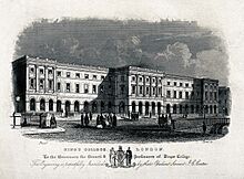 King's College, Strand, London. Engraving by J. C. Carter. Wellcome V0013842