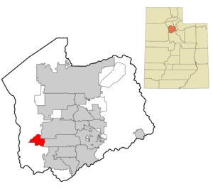 Location of Copperton, Utah