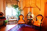 Orange living room at Winchester Mystery House