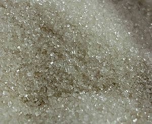 Raw sugar closeup