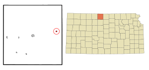 Location within Smith County and Kansas