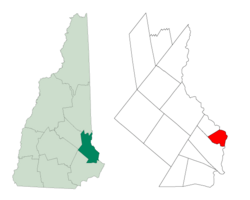 Location within Strafford County, New Hampshire