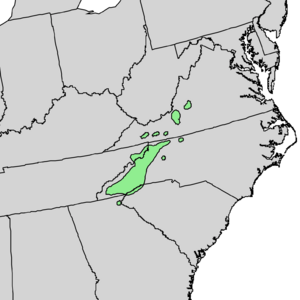 Tsuga caroliniana range map.png