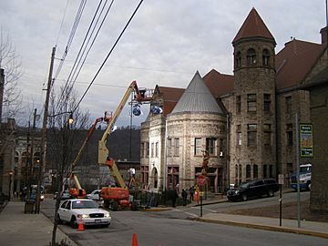 Braddock Carnegie Library, Concussion shoot, Dec 2014