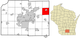 Location in Dane County and the state of Wisconsin.