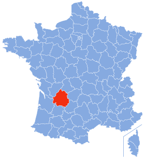 Location of Dordogne in France