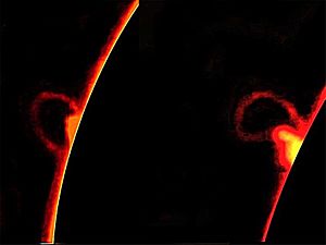 Flare and after-flare prominence