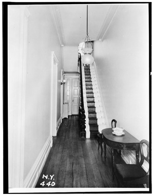 Historic American Buildings Survey, Wohlfahrt Studio, Photographer May 25, 1936, FIRST FLOOR HALL SHOWING STAIRS. - Seabury Tredwell House, 29 East Fourth Street, New York, New HABS NY,31-NEYO,30-10