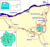 Map mount hood vicinity