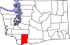 State map highlighting Skamania County