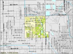 U.S. Census Bureau map showing CDP boundaries