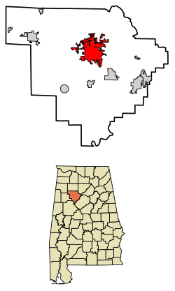 Location of Jasper in Walker County, Alabama.