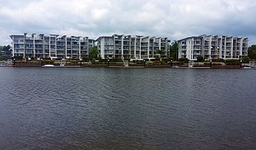Apartment buildings on Lake Kawana at Birtinya.jpg