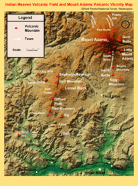 Indian Heaven Volcanic Field and Mount Adams Volcanic Vicinity Digital Relief Map