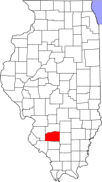 Map of Illinois highlighting Washington County